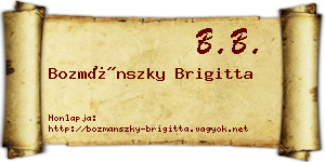 Bozmánszky Brigitta névjegykártya